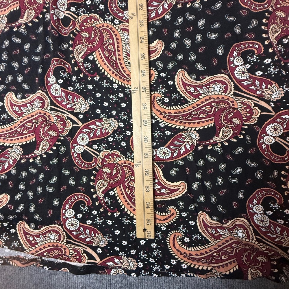 EVANS‎ Paisley Print Jersey Swing Dress Red Black Size 20 Long Sleeve - Picture 7 of 7